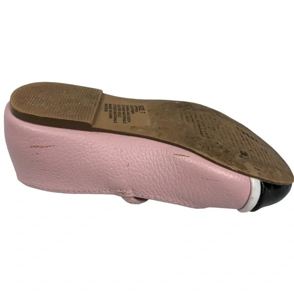 Janie and Jack Pink Ballet Flats with Black Patent Cap Toe size 7 - Picture 11 of 14